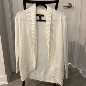 Forever 21 Off White Open Cardigan